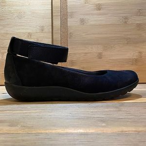 Leather flat with ankle strap by Clarks